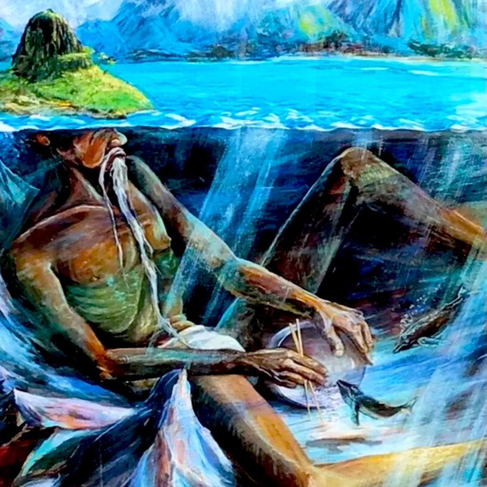 China man's hat painting